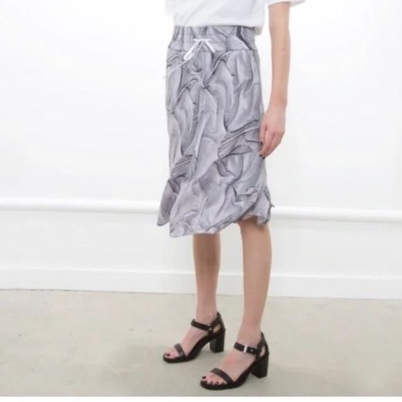 Helmut Lang Midi Skirt - Summer Spring Grey Pattern Size Small‎ - Picture 1 of 6